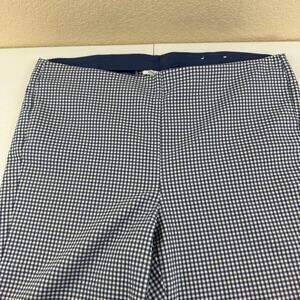 Chicos Size 3.5 Womens 18 Cropped Pants Summer Coastal Blue Check Pull On
